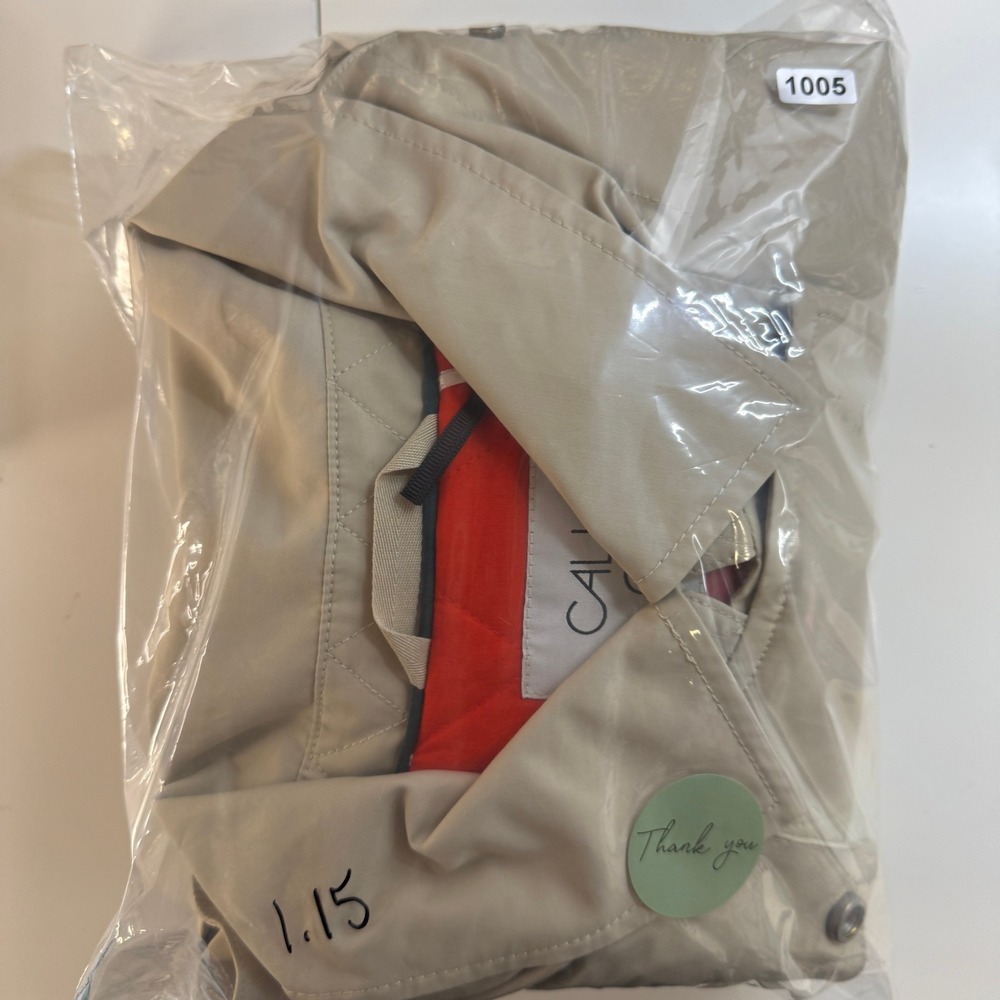 CALIA Crop Trench Jacket Womens XL Khaki Sand Hooded Water Repellent NEW - Picture 12 of 12